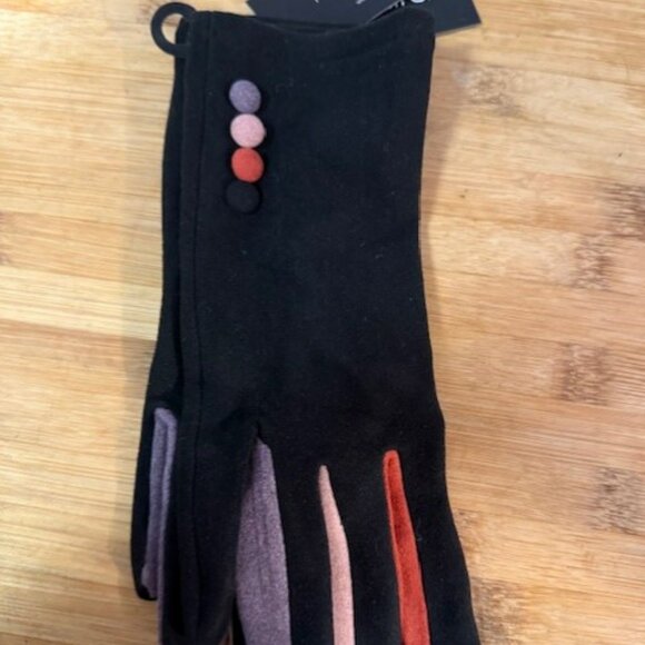 Retro Faux Suede gloves with multi color blocking - NWT - Picture 6 of 16